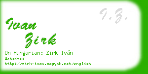 ivan zirk business card